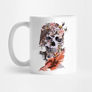 Butterfly birds and floral sugar Skull Mug